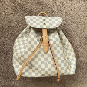 Louis Vuitton Sperone Damier Azur White Canvas Backpack
